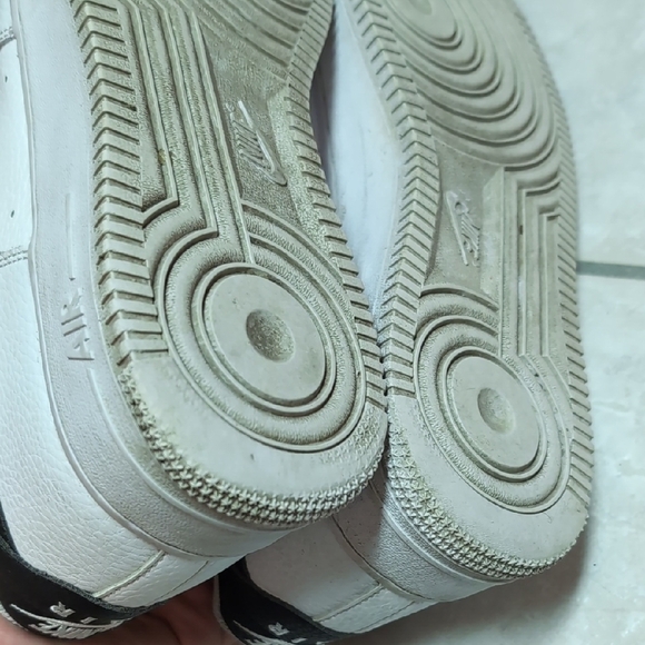 Nike Air Force 1 White and Black Sneakers - Picture 6 of 8